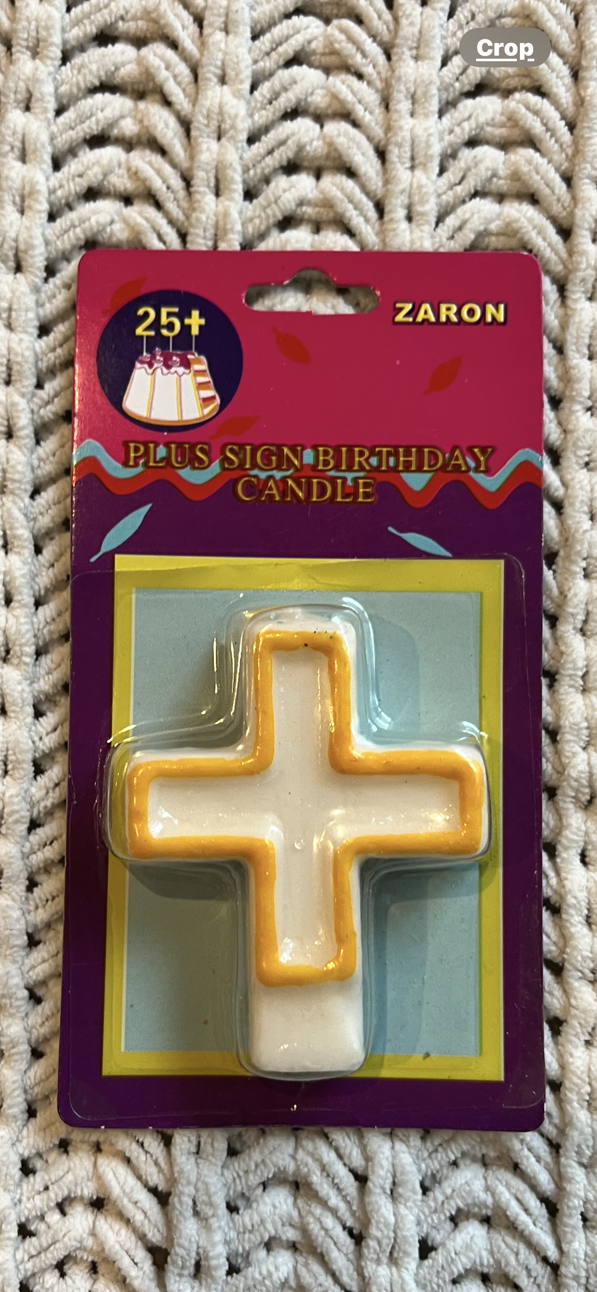 LIMITED EDITION Plus “+” Birthday Candle — Add‑On for Number Candles, Milestone Cake Topper (Wax, Not Edible)