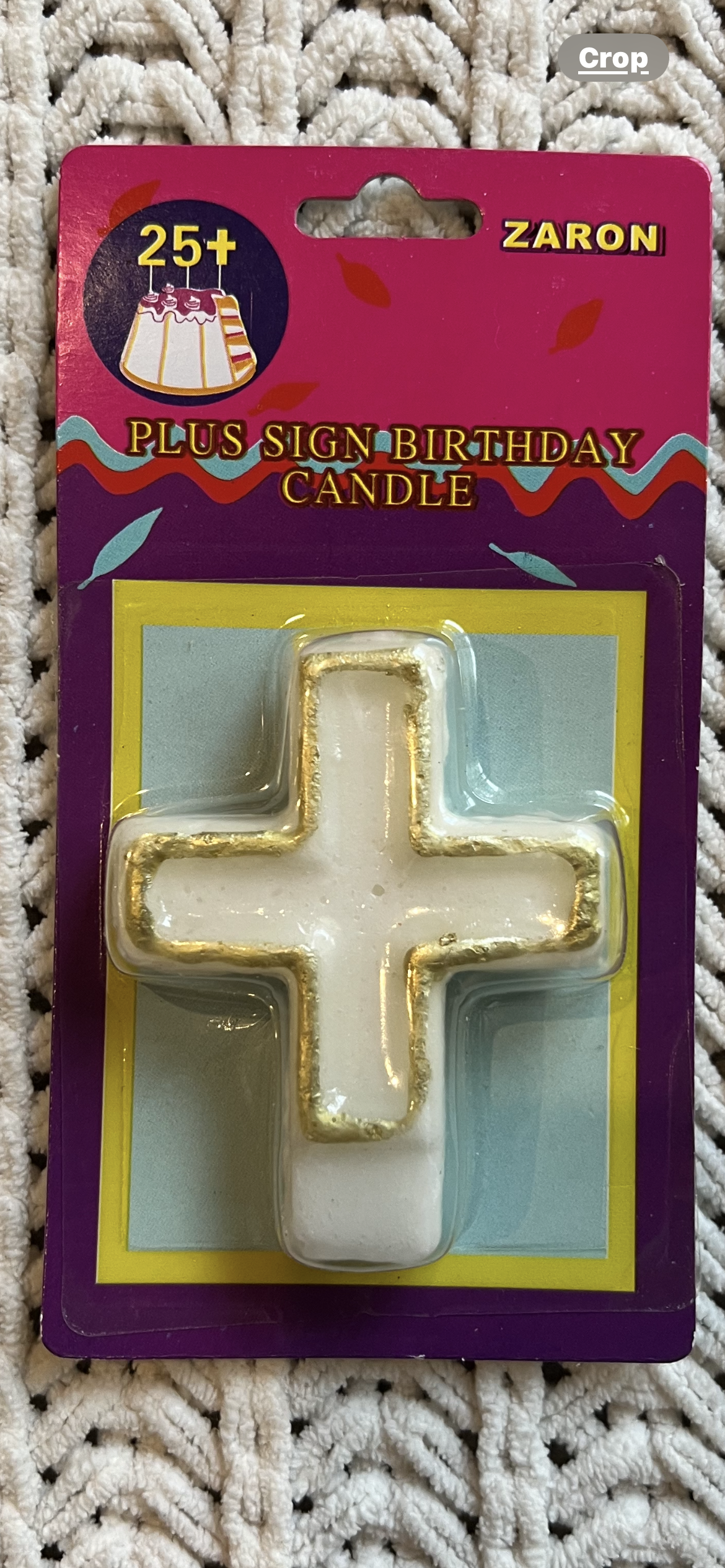 LIMITED EDITION Plus “+” Birthday Candle — Add‑On for Number Candles, Milestone Cake Topper (Wax, Not Edible)
