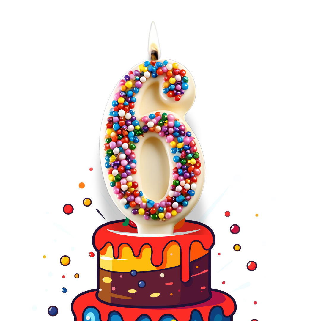 White Chocolate Number Candle – Yum-Wick® Edible Candle with Almond Wick (Kosher + Rainbow Nonpareils)
