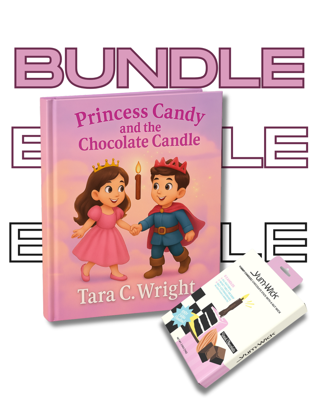 Chocolate Bedtime Survival Kit – 6 Edible Chocolate Candles + Storybook | Eat the Wick & Candle by Yum-Wick® | Kosher, Calm, & Kid-Approved