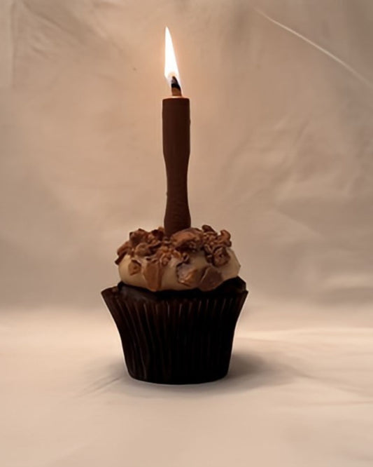 Yum-Wick® Vegan Dark Chocolate Edible Birthday Candle with Almond Wick (Kosher +Spa Day+ Self Care+ Luxury Party Ready)