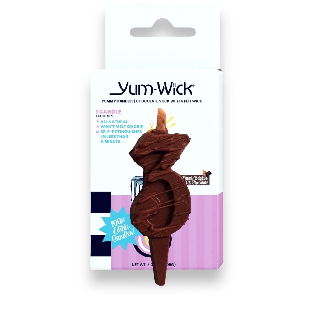Edible Milk Chocolate Number Candle — Single