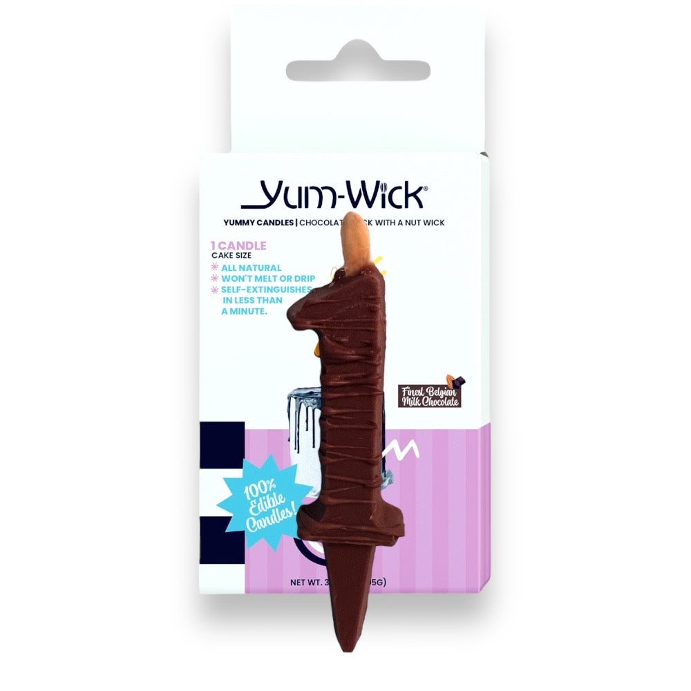 Edible Milk Chocolate Number Candle — Single