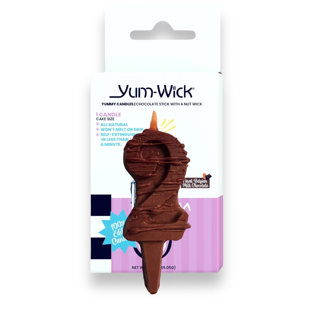 Edible Milk Chocolate Number Candle — Single