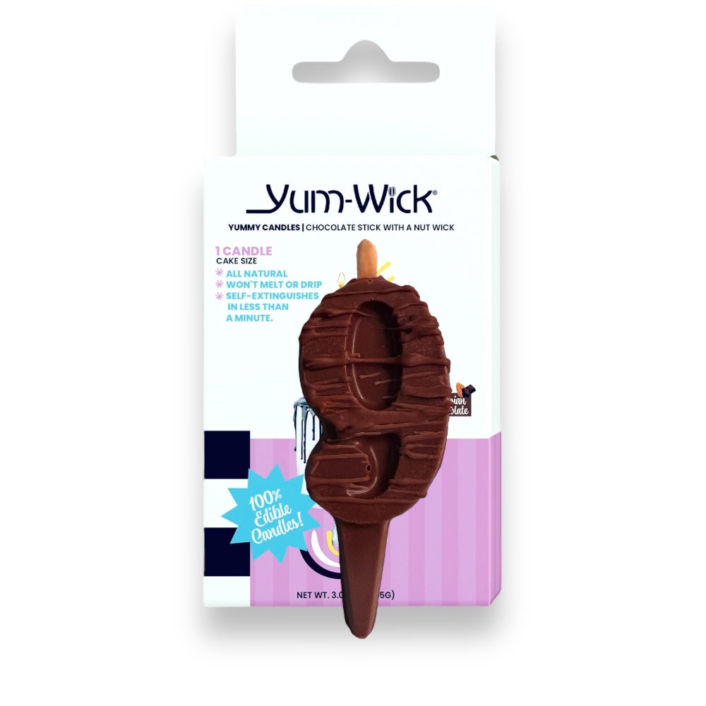 Edible Milk Chocolate Number Candle — Single