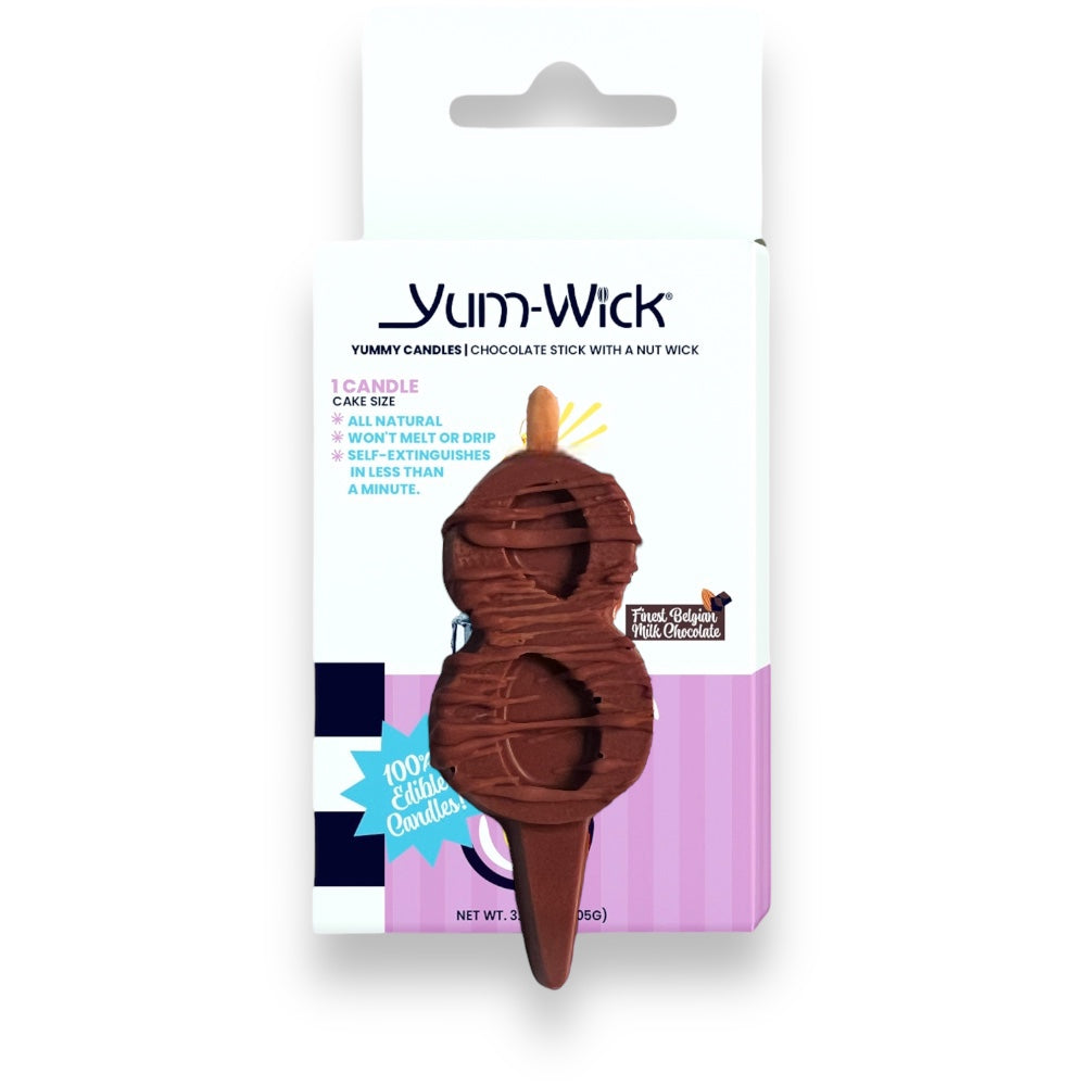 Edible Milk Chocolate Number Candle — Single