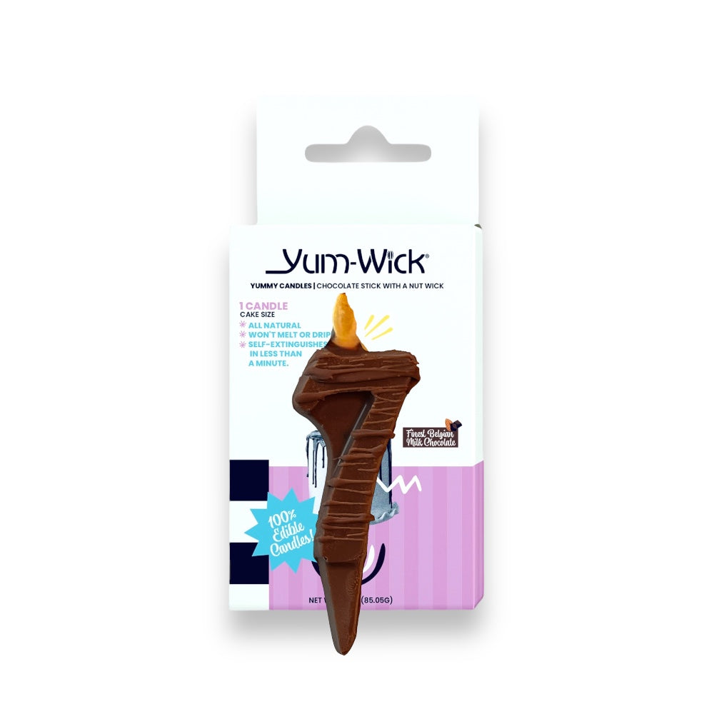 Edible Milk Chocolate Number Candle — Single
