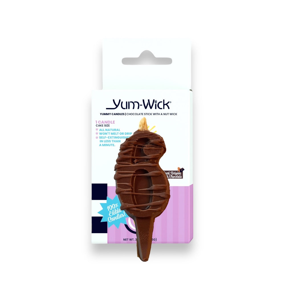 Edible Milk Chocolate Number Candle — Single