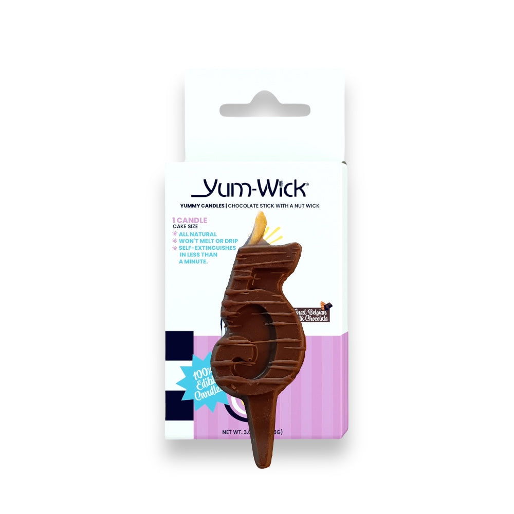 Edible Milk Chocolate Number Candle — Single
