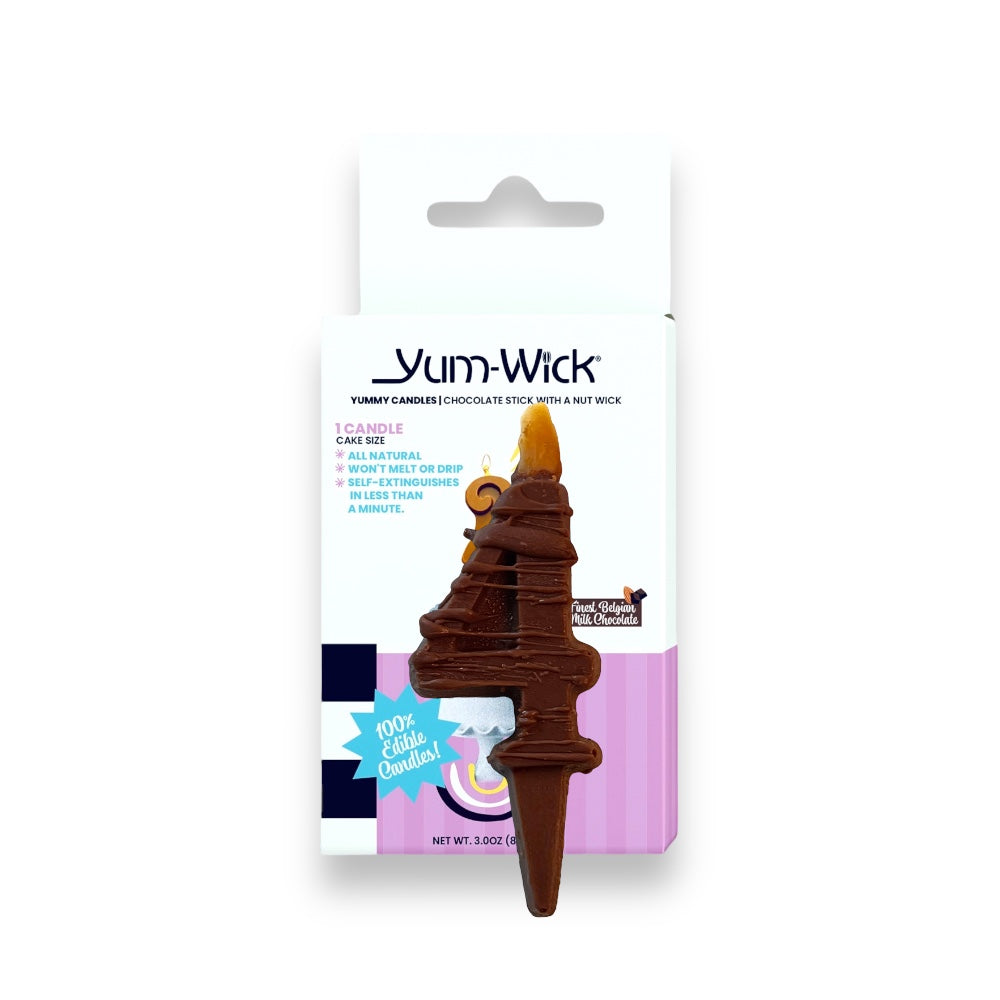 Edible Milk Chocolate Number Candle — Single