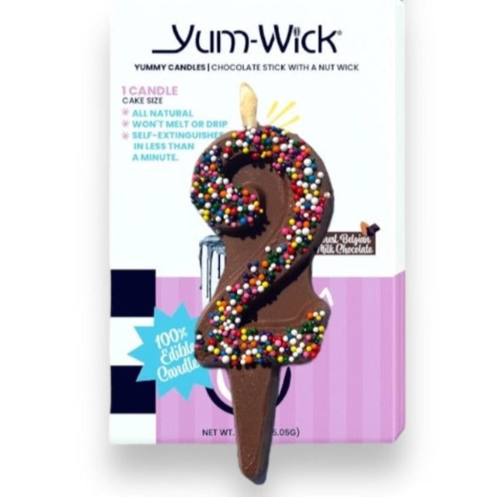 YUM-WICK®  Dreamy Milk Chocolate Nonpareils Number Candles - large | cake-sized