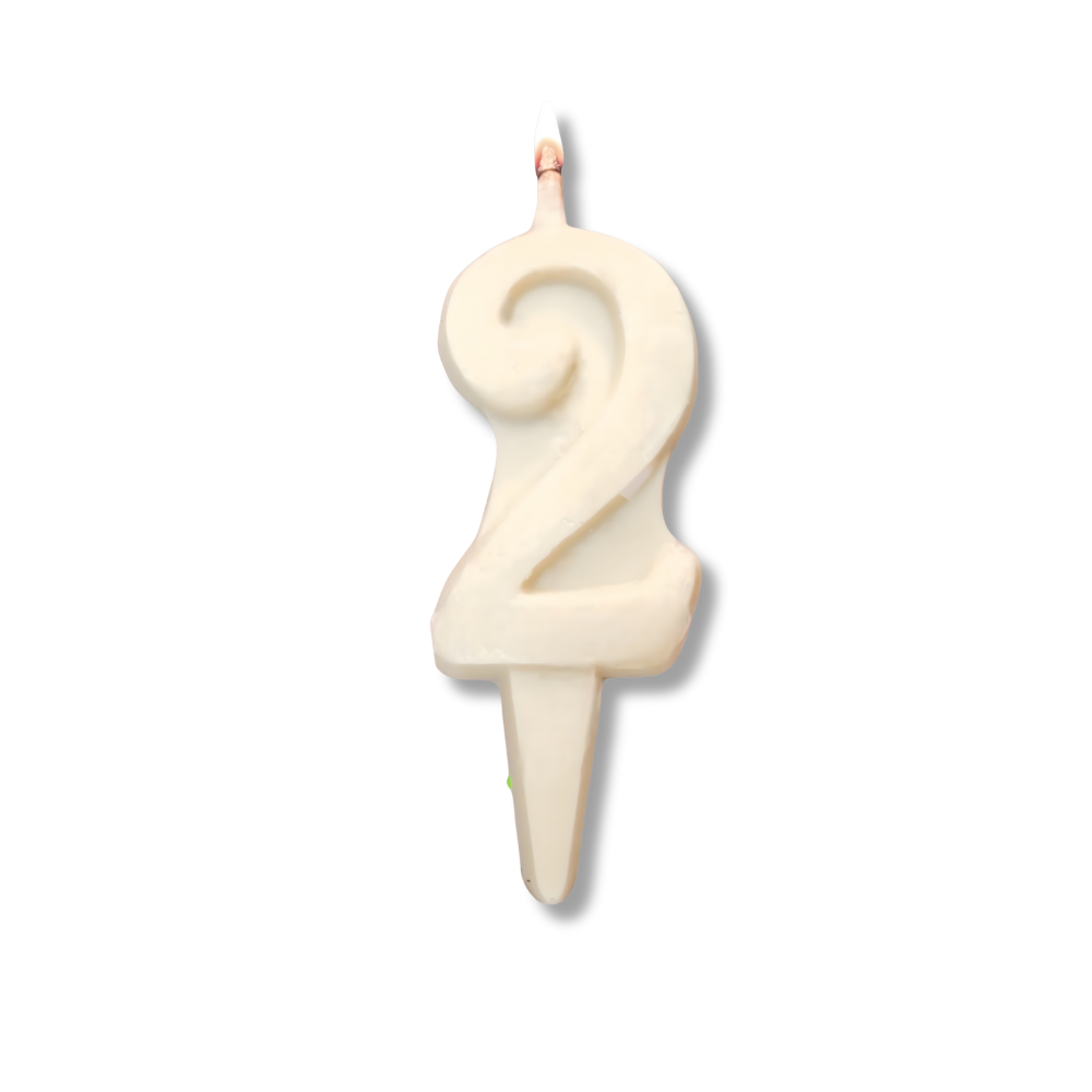 Edible White Chocolate Number Candle — Single