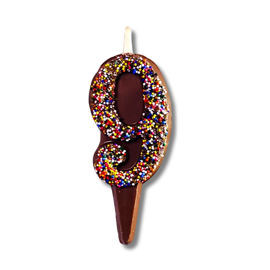 Yum-Wick® Dark Chocolate Candle with Rainbow Nonpareils (Kosher)