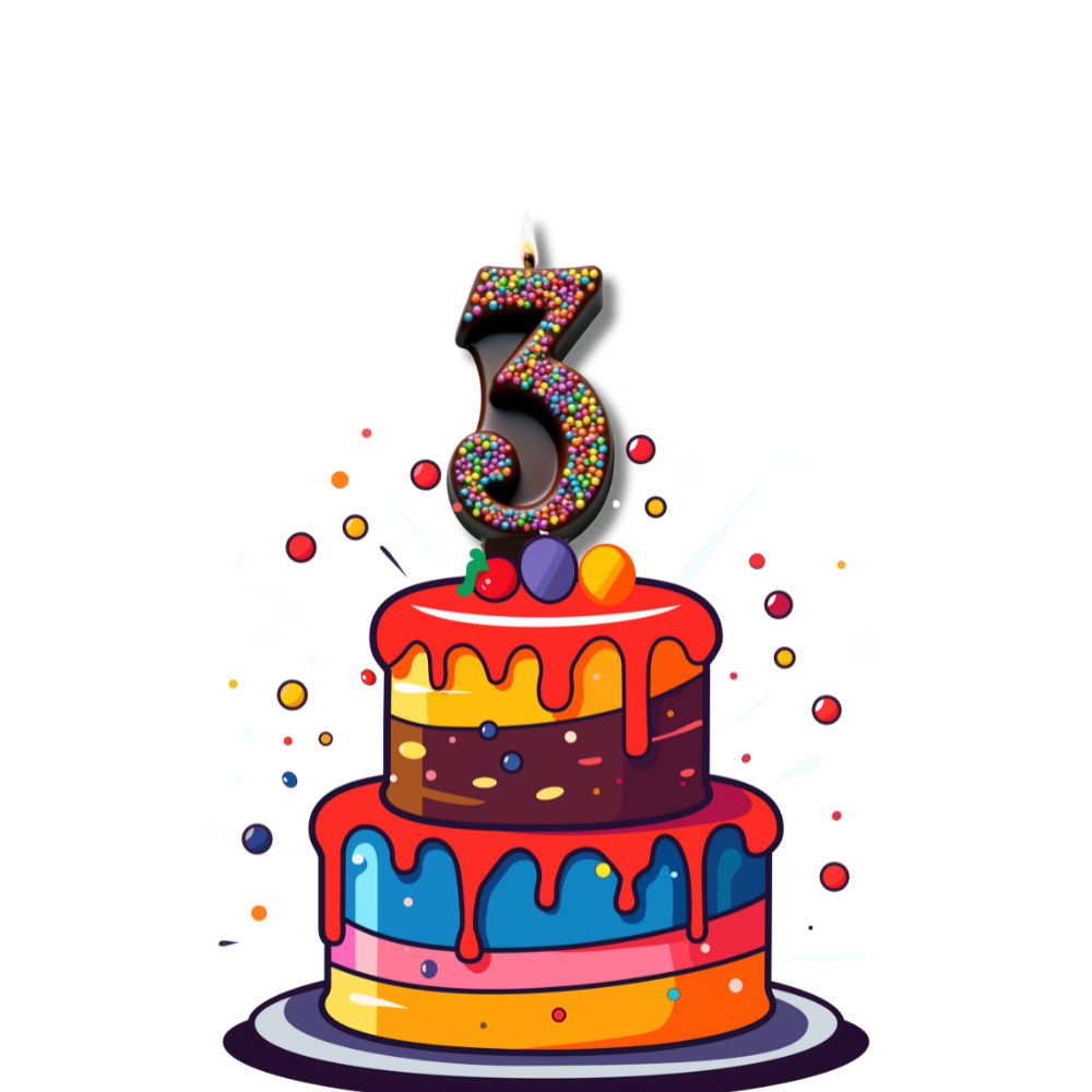 Dark Chocolate Number Candle – Yum-Wick® Edible Birthday Candle with Almond Wick (Kosher + Rainbow Nonpareils)