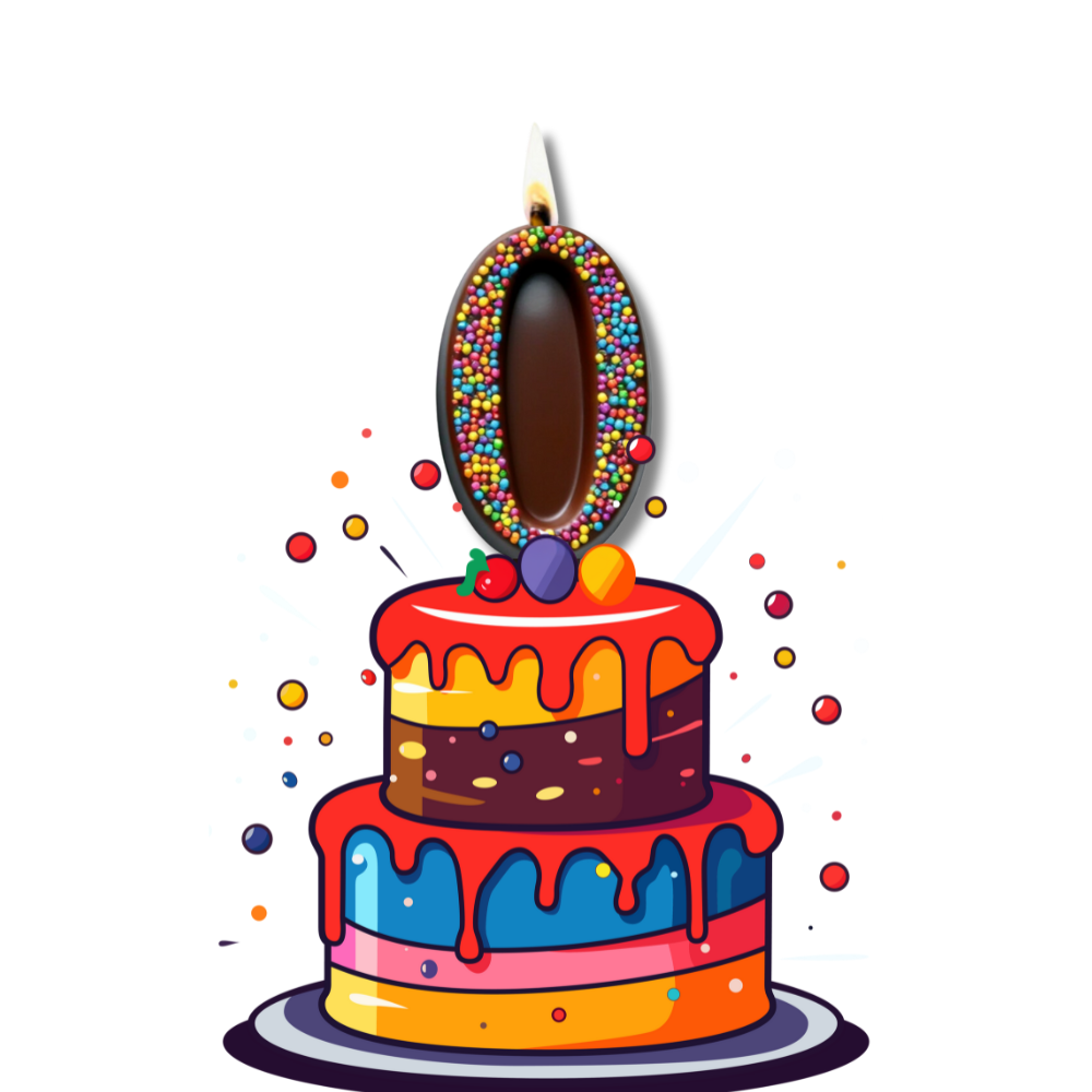 Dark Chocolate Number Candle – Yum-Wick® Edible Birthday Candle with Almond Wick (Kosher + Rainbow Nonpareils)