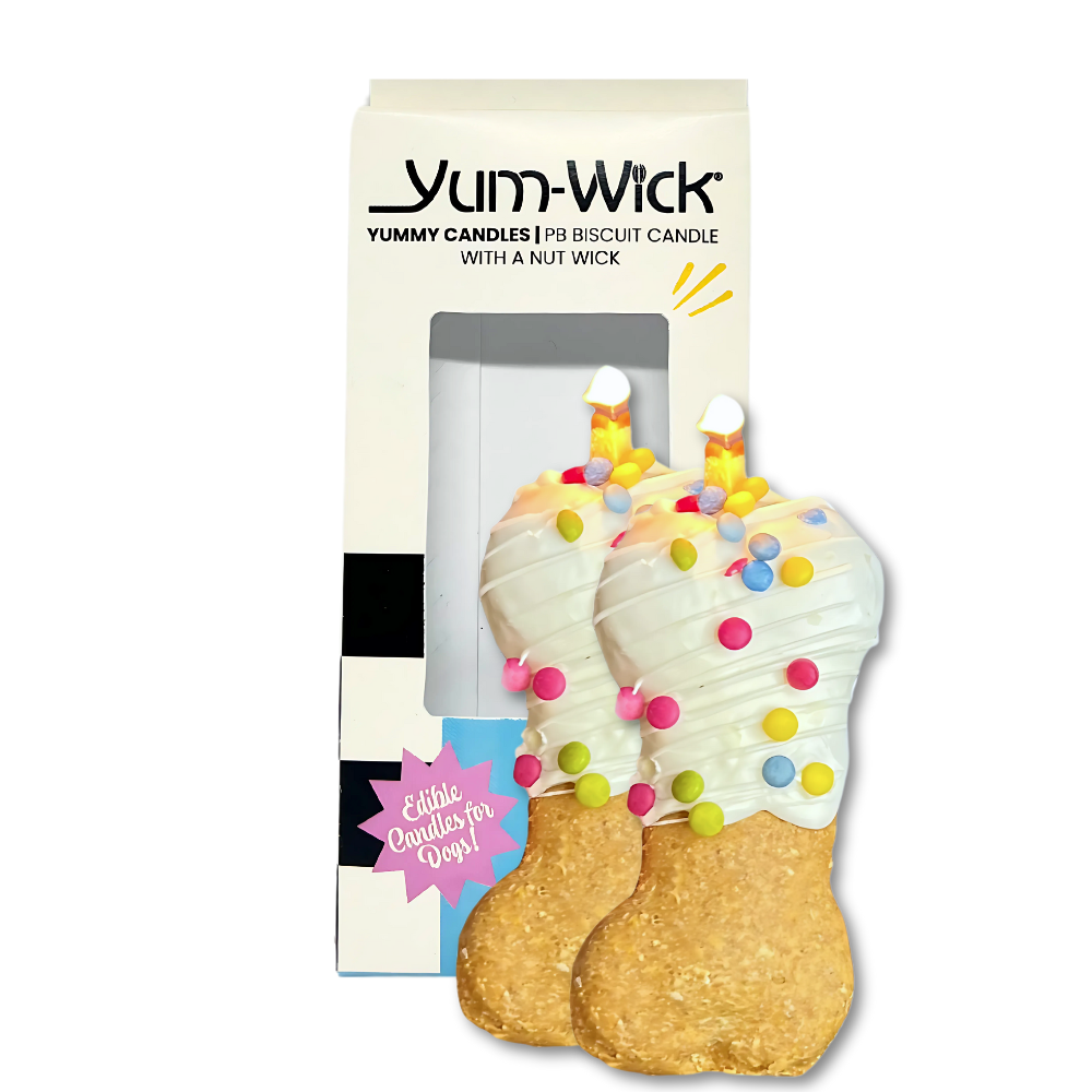 2 pk bundle dog peanut butter cookie candle with almond wick