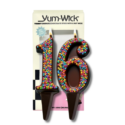 Yum-Wick® Edible Number Candle Set, Dark Chocolate, Kosher, Vegan