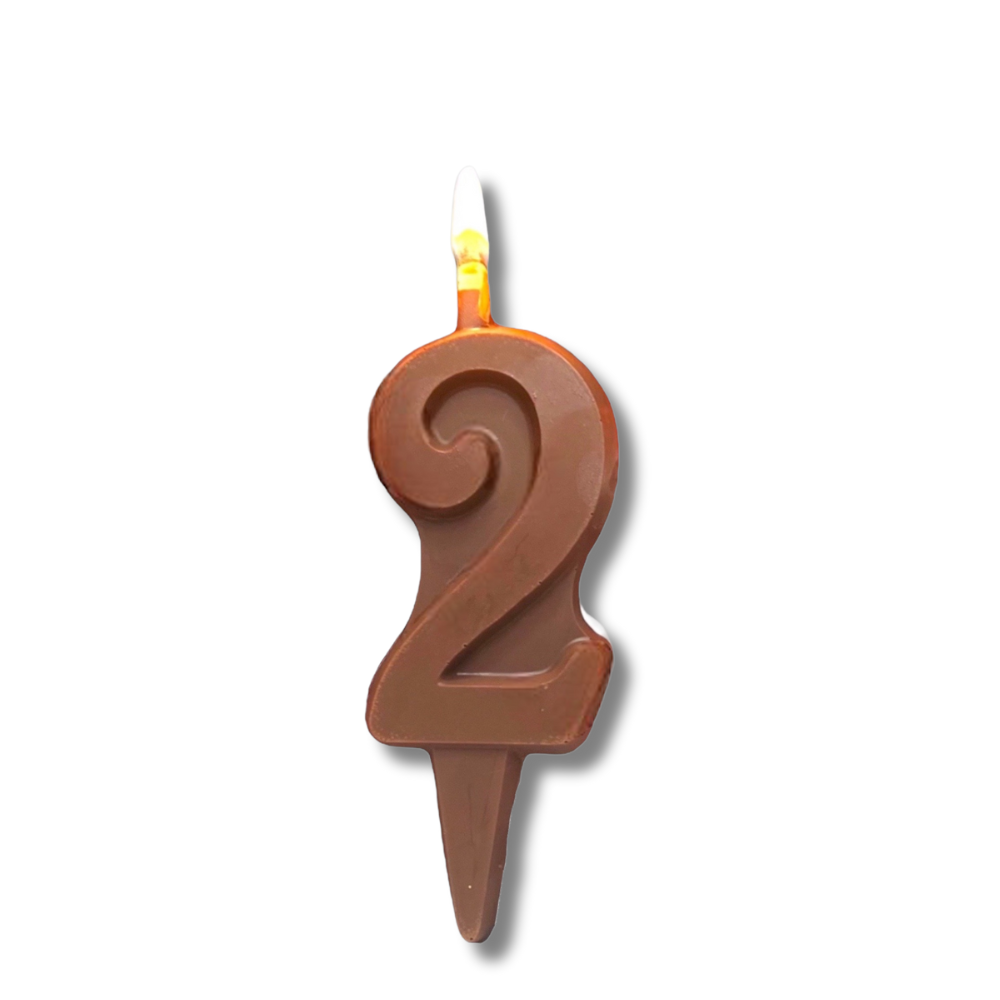 Edible Dark Chocolate Number Candle — Single, Vegan, Kosher