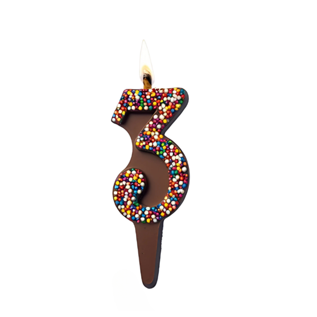 BUNDLE | Yum-Wick® Edible Birthday Number Candle Set, Milk Chocolate
