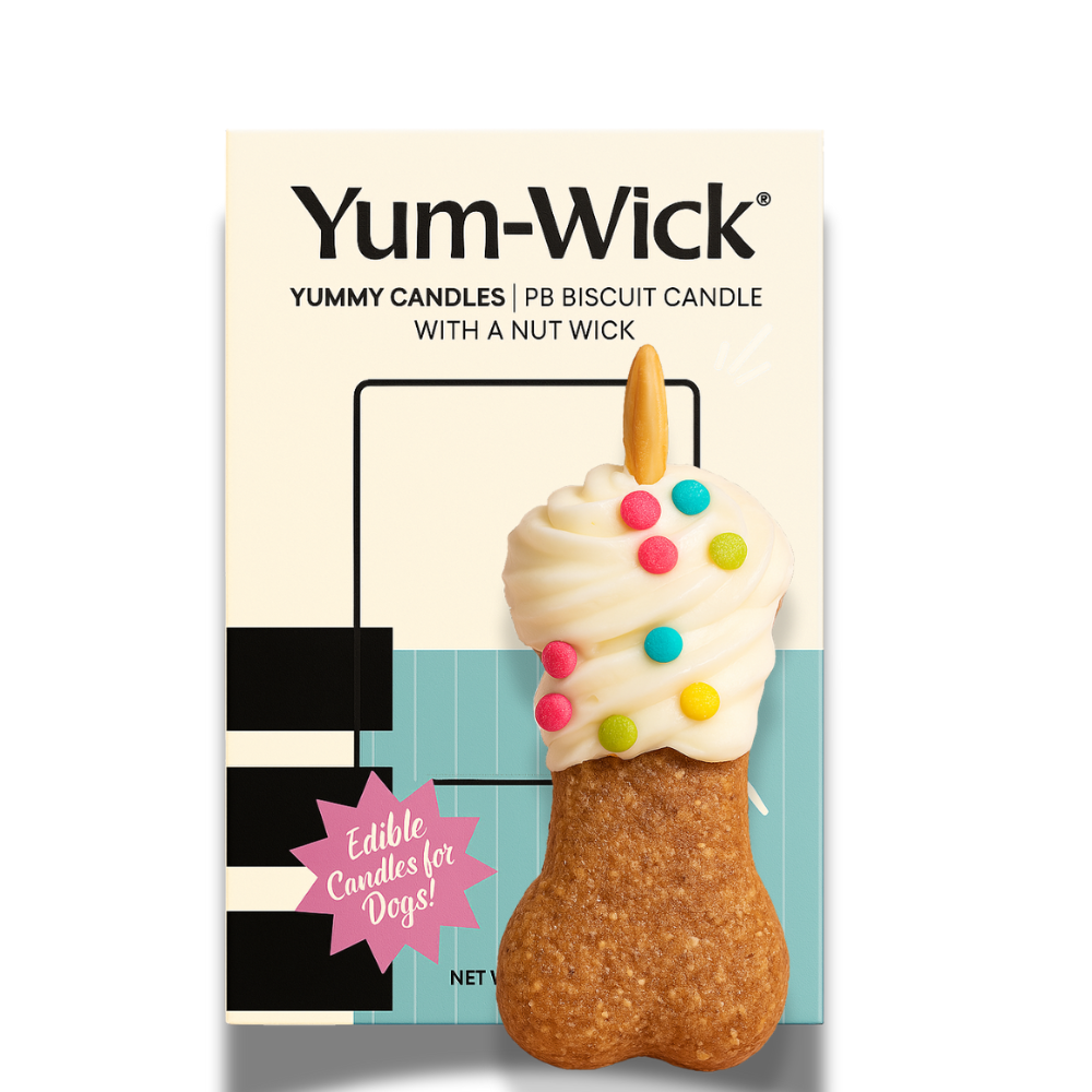 Yum-Wick® Edible Dog Birthday Candle – Peanut Butter Cookie with Flammable Almond Wick