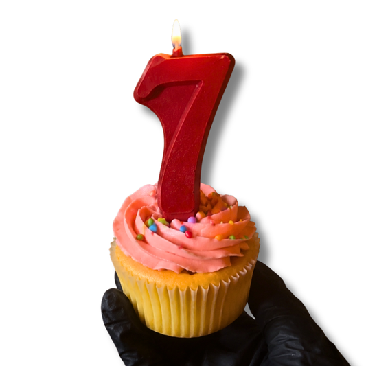 Edible White Chocolate Number Candle — Single