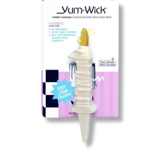 YUM-WICK® Creamy White Chocolate Drizzle Number Candles - small | cupcake-sized