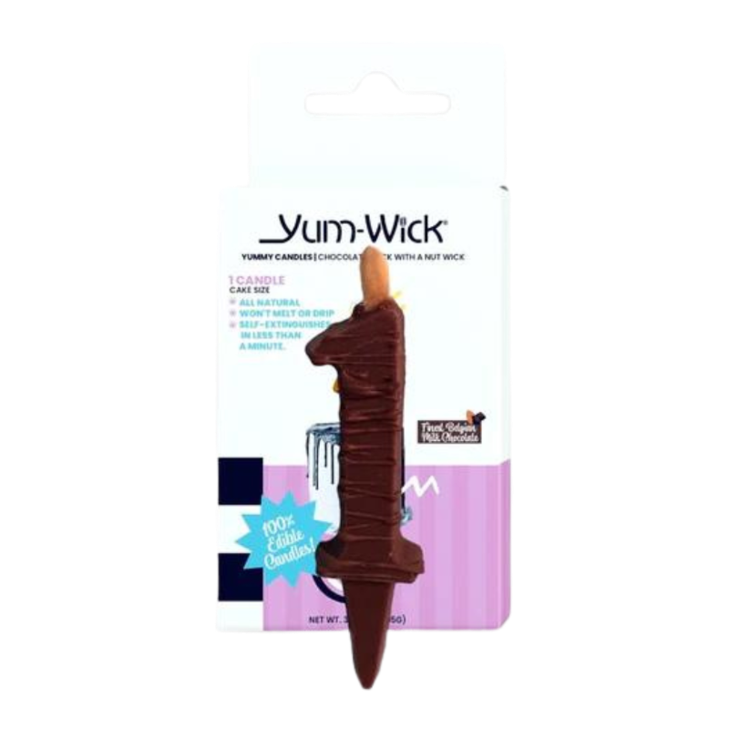 Yum-Wick milk chocolate candle with chocolate drizzle is the ultimate chocolate lover's dream! Light the nut and eat the wick and candle.