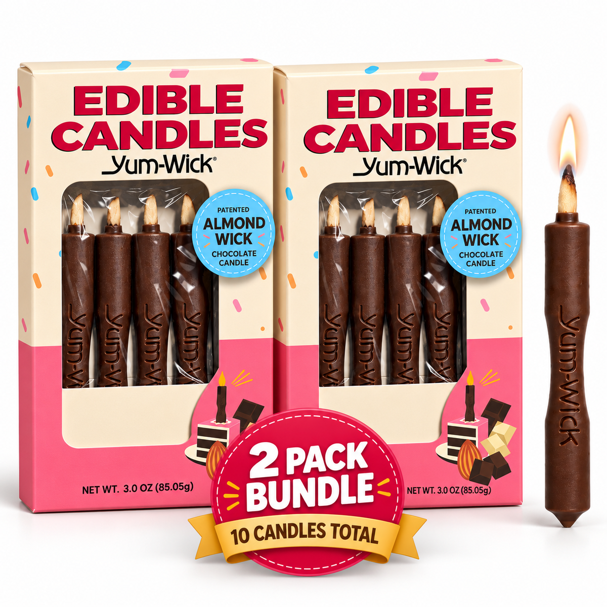 Bundle Chocolate Stick Candles — Yum-Wick (2pk)