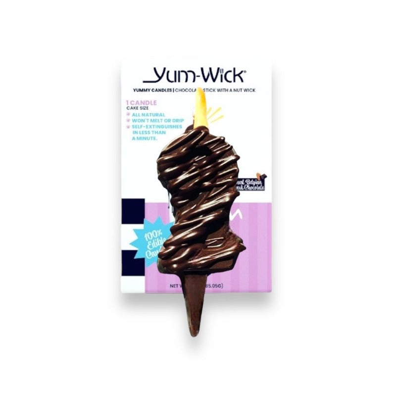 YUM-WICK® Edible Divine Dark Chocolate Drizzle Number Candles - small | cupcake-sized