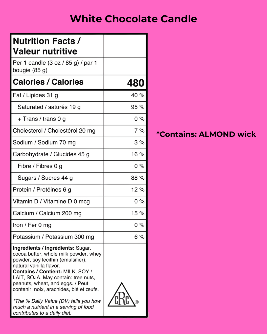 Edible White Chocolate Number Candle — Single