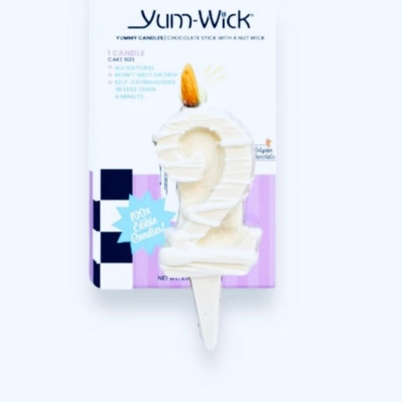 YUM-WICK® Creamy White Chocolate Drizzle Number Candles - small | cupcake-sized