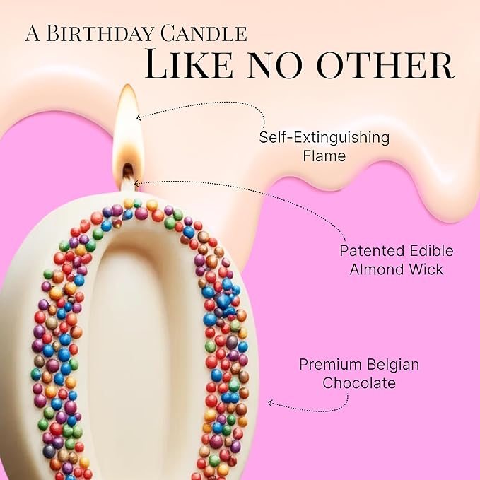 Edible White Chocolate Number Candle — Single