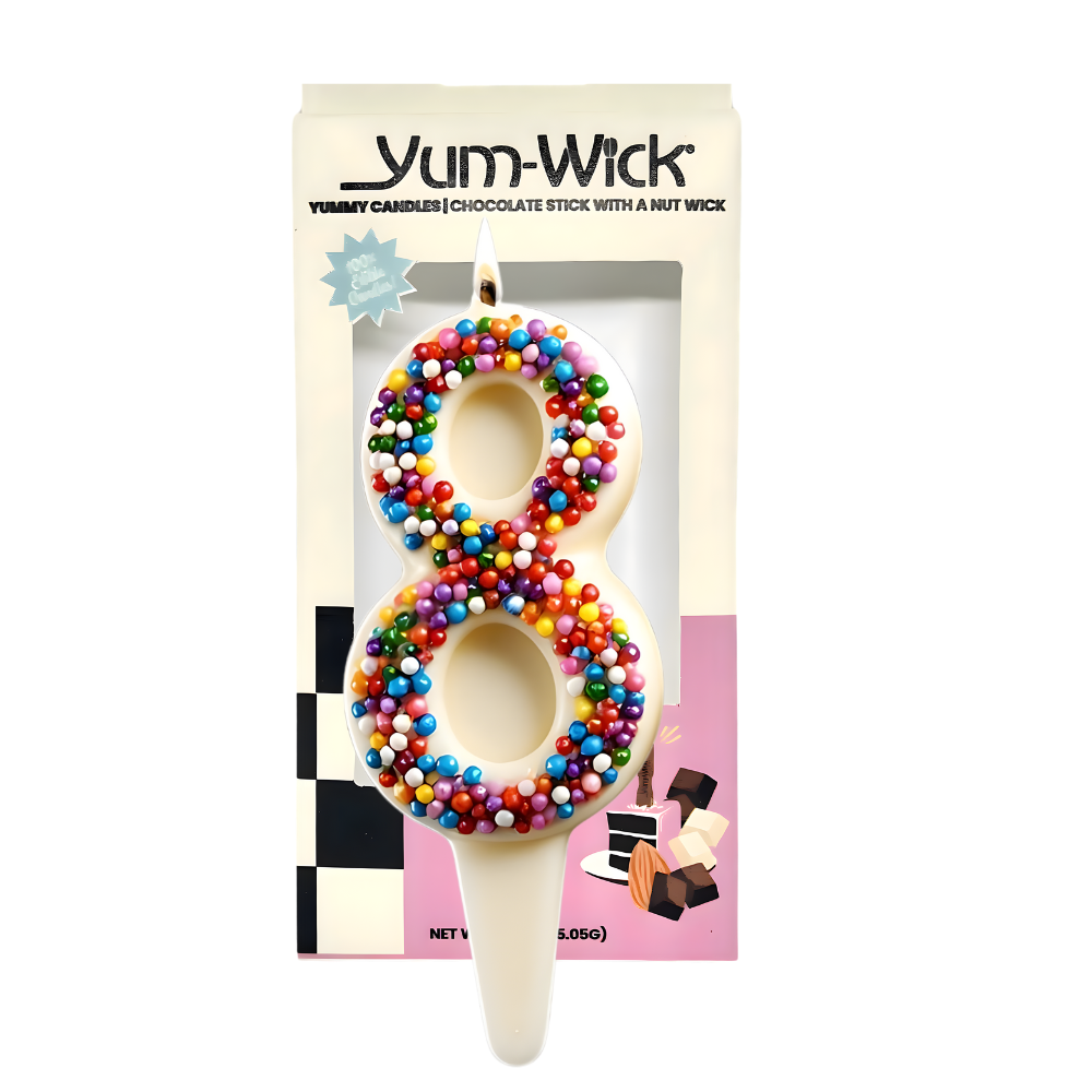 White Chocolate Edible Candle – Yum-Wick® Almond Wick (Kosher)